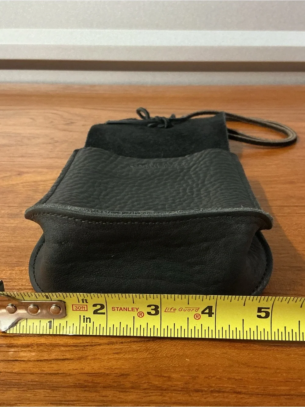 Nativearth Black Handmade Leather Cell Phone Button Belt Pouch